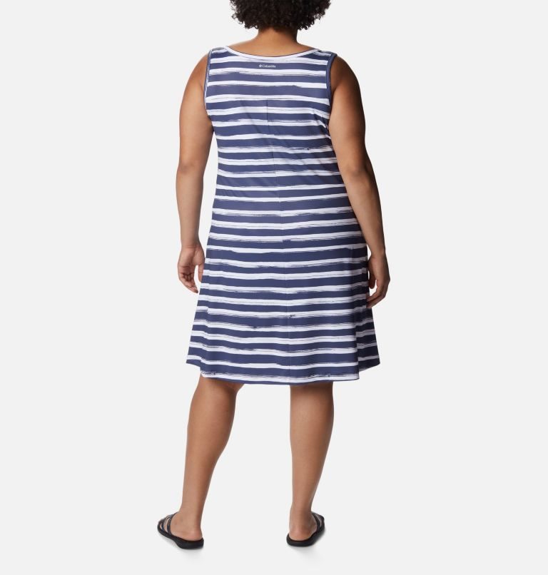 Women's Columbia Chill River Printed Dress Stripe | Plus Size CA-J341L